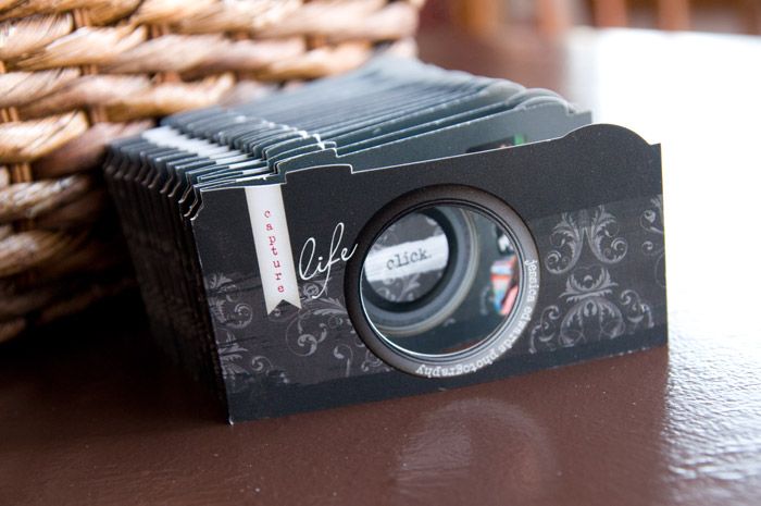 die cut camera business cards