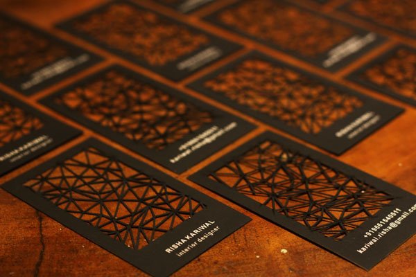 laser cut geometric business card