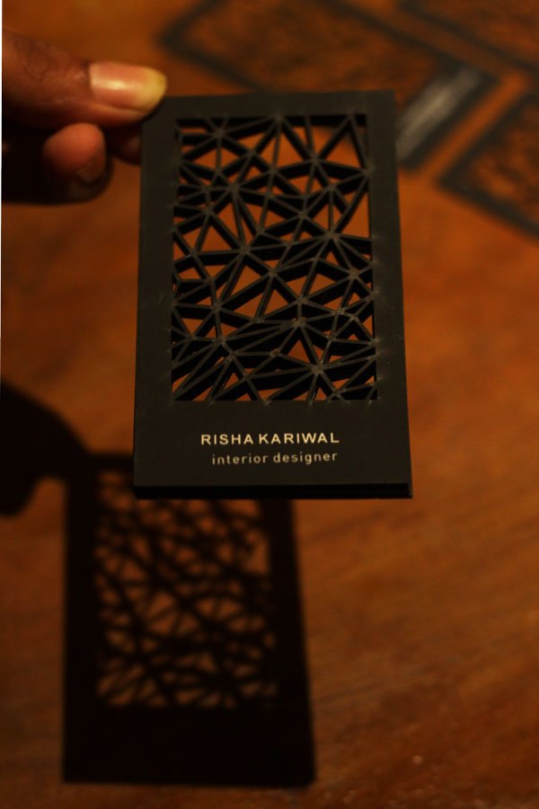 laser cut geometric business card