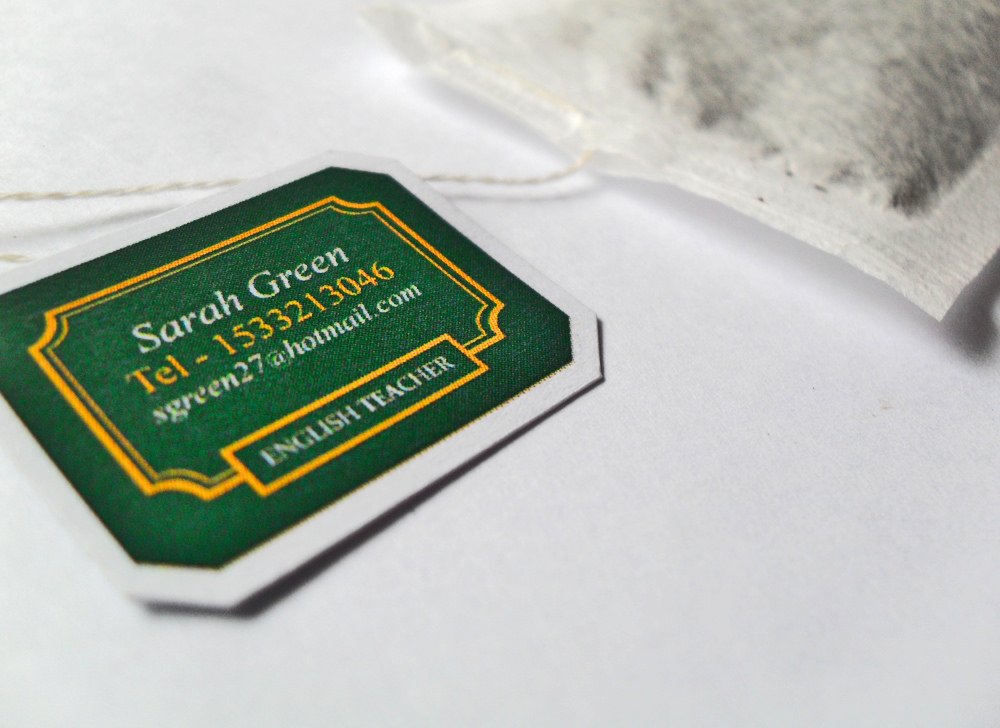 tea bag business card