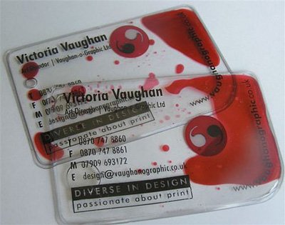 transparent liquid business card