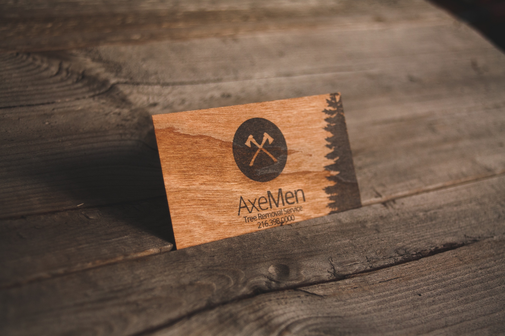 wooden business card