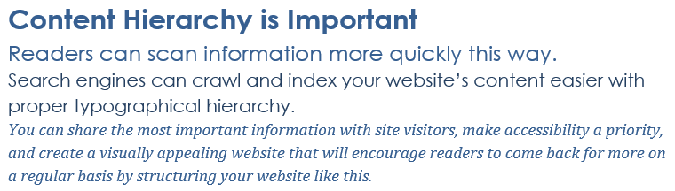 Web Typography - Content Hierarchy