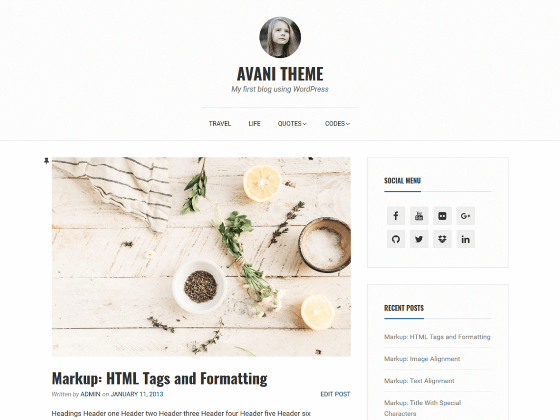 Avani theme