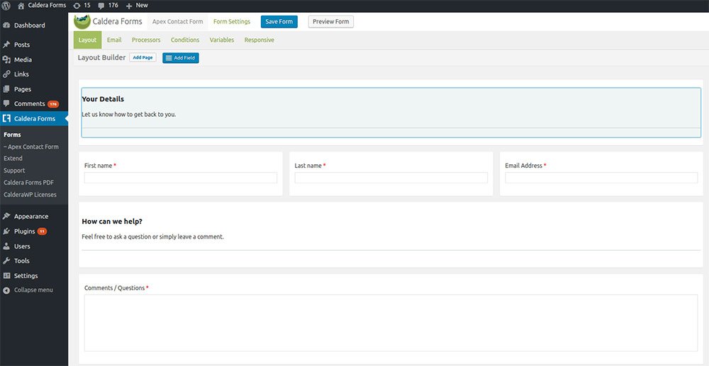 caldera forms plugin