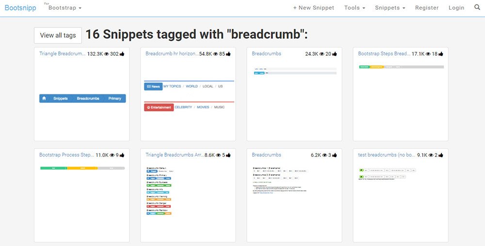 bootsnipp breadcrumbs plugin