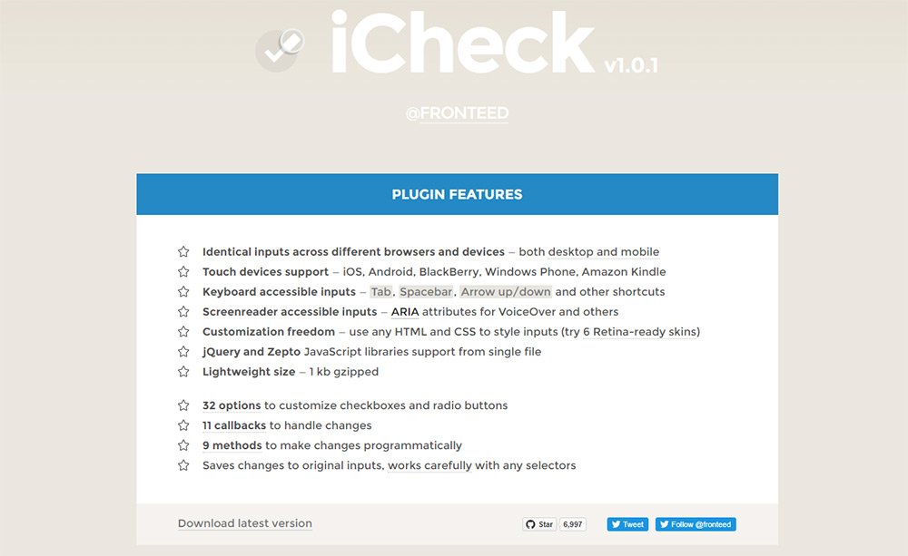 icheck plugin