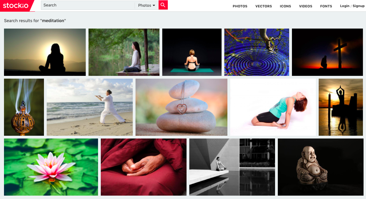 stockio photo search for meditation