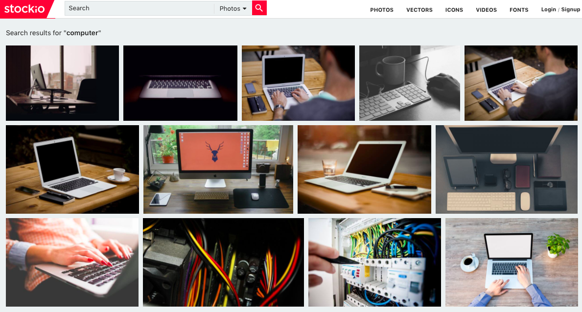 stockio image search for computer