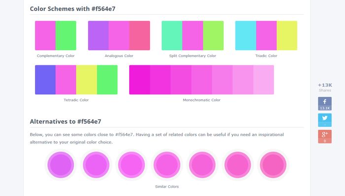 ColorHexa Color Palette Library