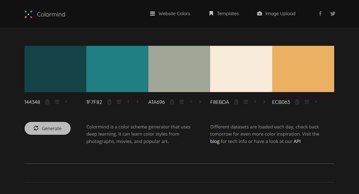 Colormind Color Palette Generator