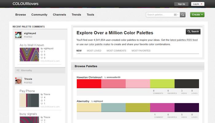 Colourlovers Color Palette Gallery