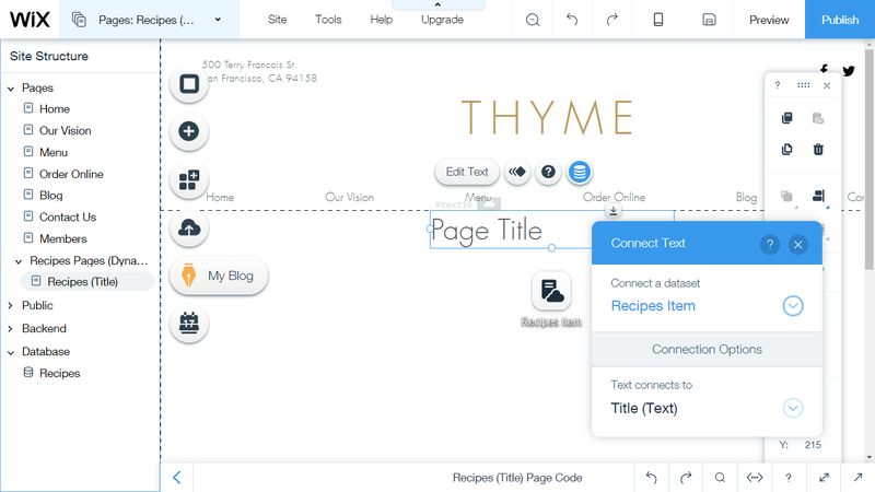 Wix Code Connect Data and Layout