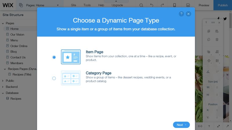 Wix Code Create Dynamic Page