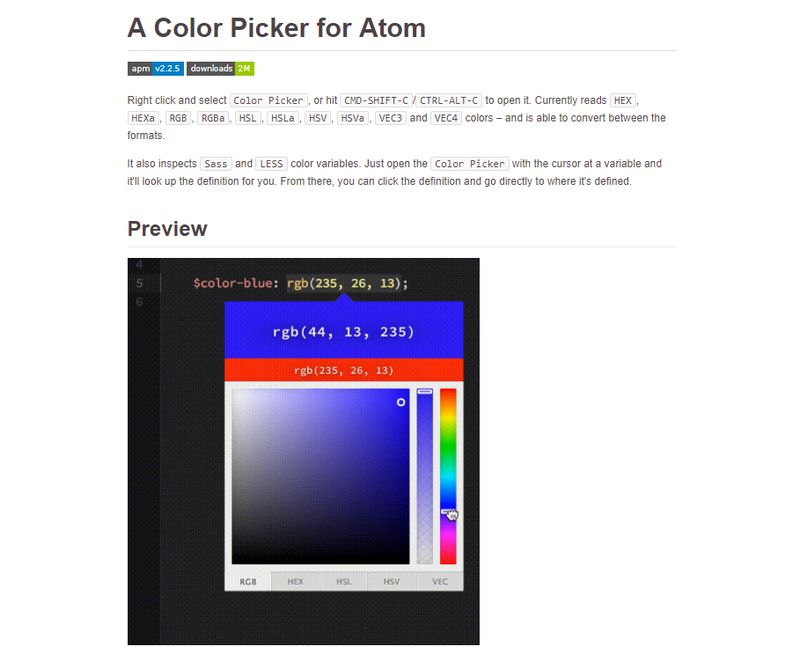 Color Picker for Atom