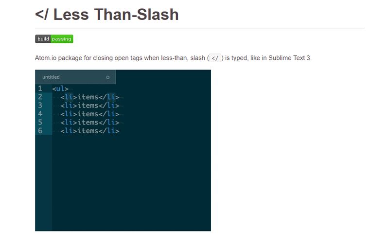 Less Than Slash Atom Package