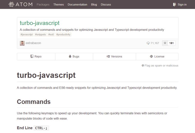 Turbo JavaScript - Best Atom Packages