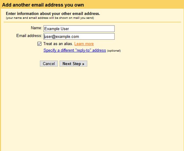 Gmail SMTP Legg Til Egendefinert Adresse