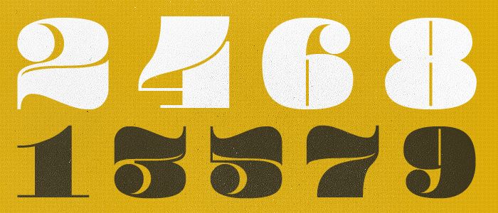 Best Number Fonts: Pompadour Numerals