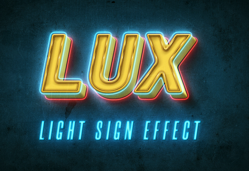 Light Sign Text Effect by STATE7 STUDIO