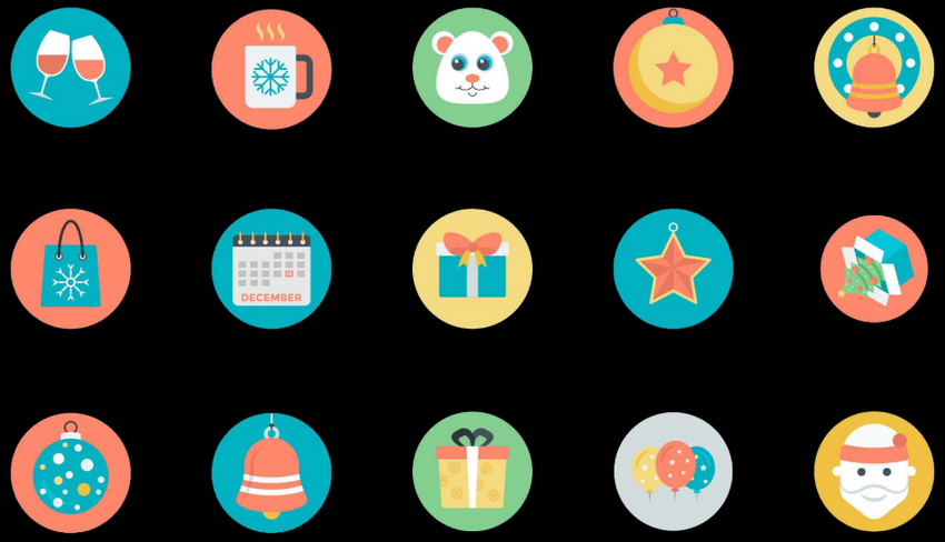 Christmas Celebration Icons Set