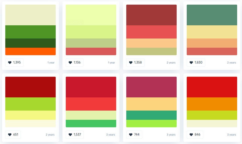 Color Palettes for Christmas Web Design