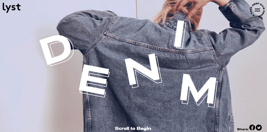 Denim by Lyst - Web design trends for 2020