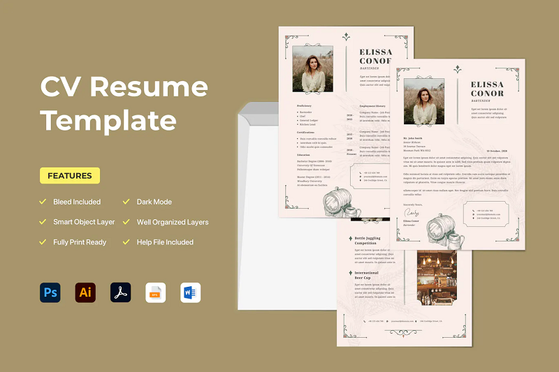 Retro resume template 