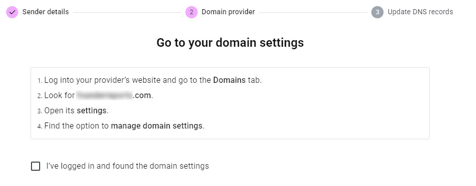 Domain setting instructions