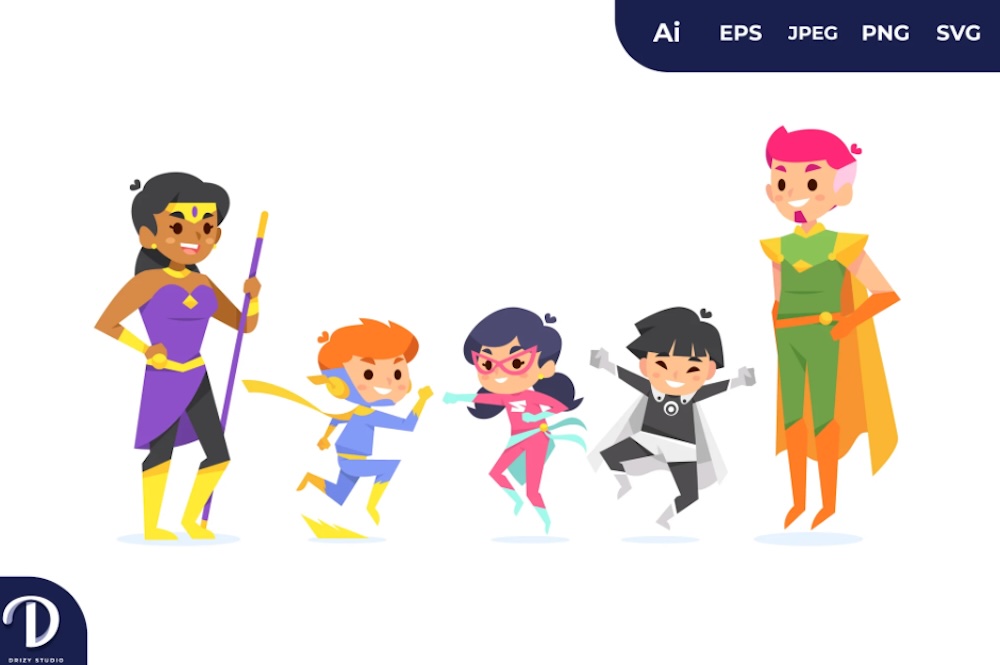 Superhero Family Illustrations