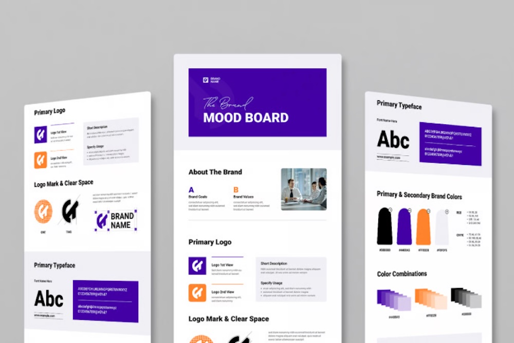 Professional Brand Mood Board Template for Design